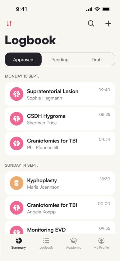 An indicator when data is not synchronised.