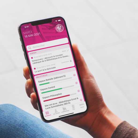 Utilisation de l'app mobile UNIGE sur un smartphone