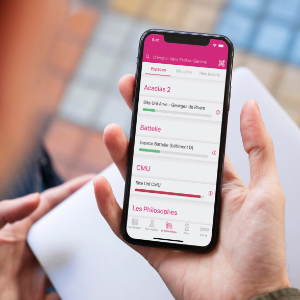 Utilisation de l'app mobile UNIGE sur un smartphone