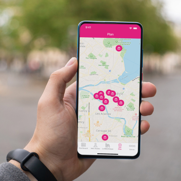 Utilisation de l'app mobile UNIGE sur un smartphone